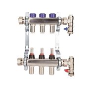 Polypipe Underfloor 15mm Stainless Steel 3 Port Manifold PB12753