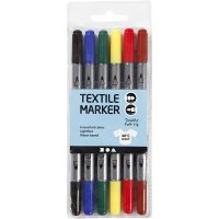 Dual Tip Fabric Markers - Assorted (6)