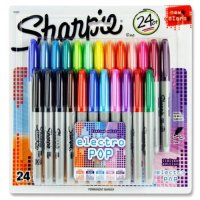 Sharpie Assorted Electro Pop Permanent Markers - 24 piece