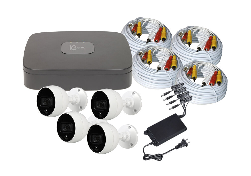 C2 Max 4Channel Kit - 1TB HDD and 4 x 4MP 2.8mm IR/PIR White Bullet Cameras