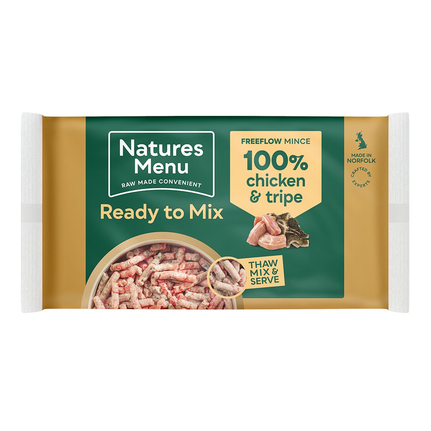 Natures Menu Frozen Dog Ready to Mix Free Flow Chicken & Tripe 2kg