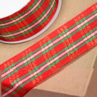 Tartan Ribbon Red/Green - 38mm x 10m
