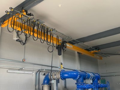 Underslung Overhead Crane Installation for Water Treatment Facility