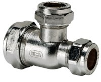 CHROME 22mm x 15mm x 15mm 601 CHROME PLATED REDUCER END BRANCH TEE P704