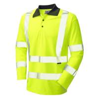 Leo Woolsery Coolviz Sleeved Polo Shirt, Yellow