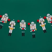 Nutcracker Pom Pom Card Garland 2m