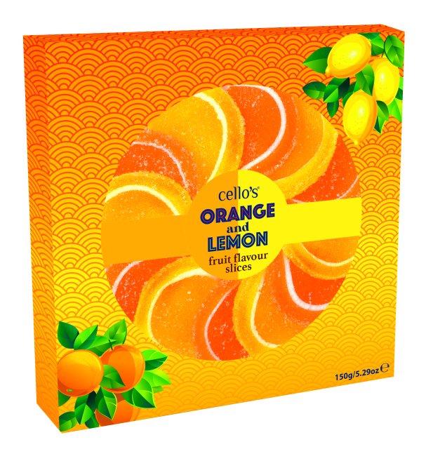 Orange and lemon jelly slices in gift box 12x150g House of Sarunds