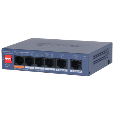 CS4006-4ET2GT-60 Switch Showing 4 PoE Ports and 2 Gigabit Uplink Ports