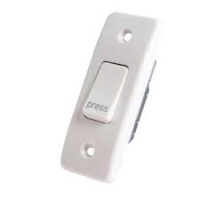 MK 10A 1 GANG SINGLE POLE FLUSH ARCHITRAVE SWITCH MARKED "PRESS"  PUSH TO MAKE OR BREAK