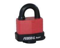Federal Padlock 50mm Red Laminated Weatherproof