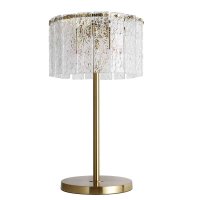 Rousseau Table Lamp Antique Brass Metal Finish with 18 Glass Dangles 59cmH