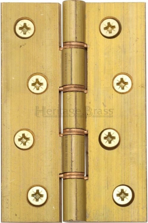 HG99-350-NB - Heritage Brass Hinge Brass With Phosphor Washers 4 x 2 5/8 Natural Brass Finish