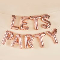 Rose Gold 'Let's Party' 16" Foil Balloon Garland