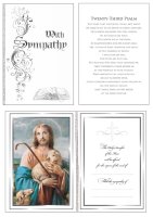 Mass Card/White Cover With Ribbon/Pkd 6's   (2165)
