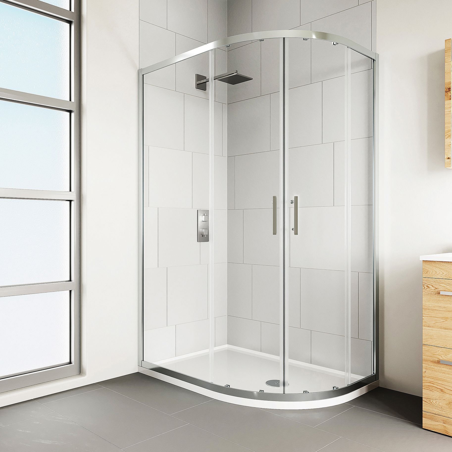 VERVE QUADRANT 800X1000MM SILVER
770-795X970-995MM