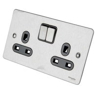 Socket Ultimate 2 Gang Switched Stainless Steel