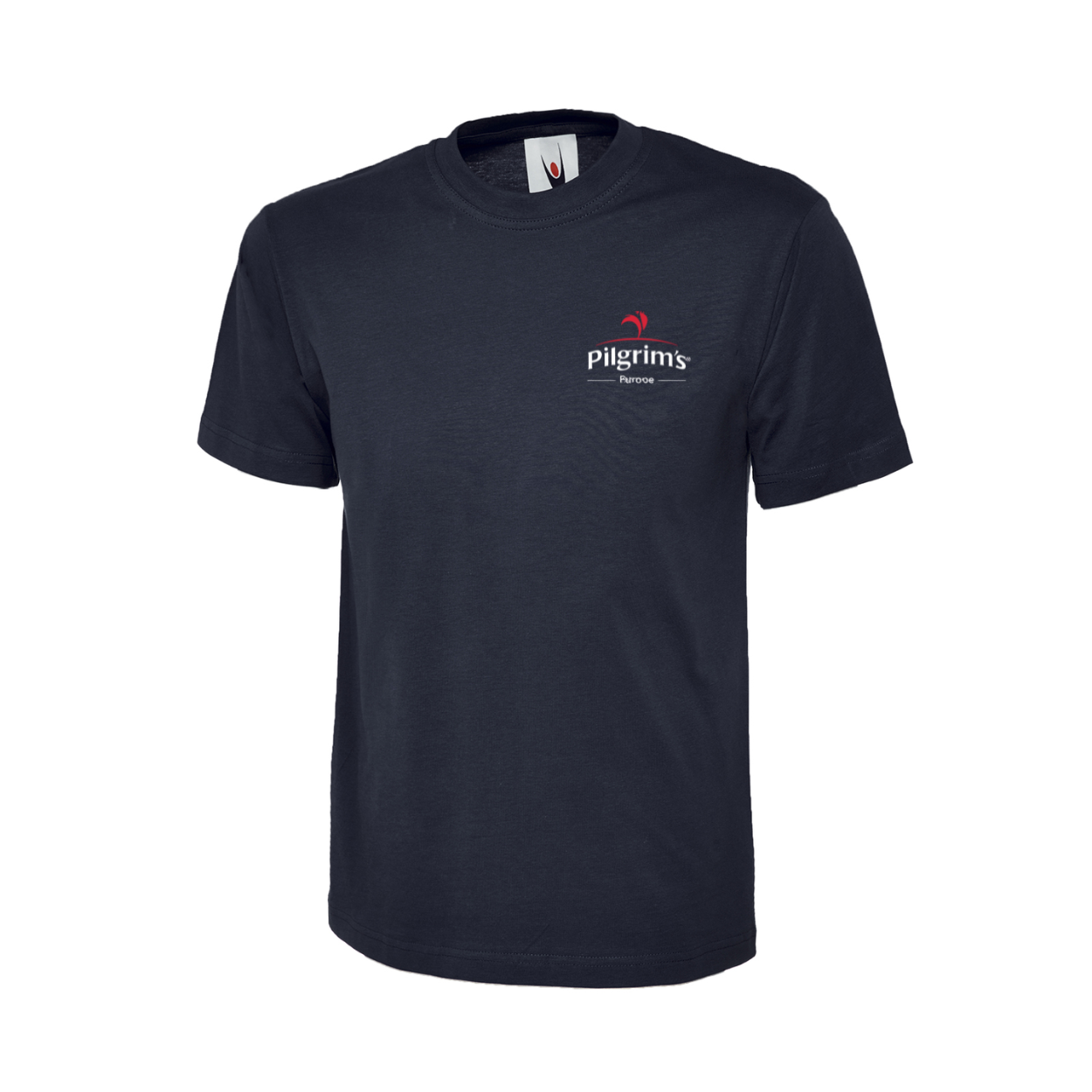 Navy Round Neck T-Shirt with Pilgrim's Logo