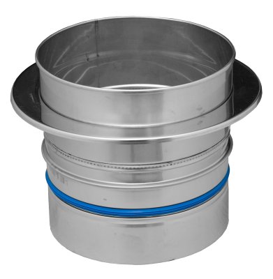 Inox dubbelwandig ketelaansluiting &Oslash;100