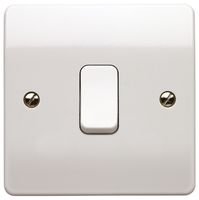 MK LOGIC PLUS SWITCH WHITE 1 GANG SINGLE POLE 2 WAY 10A