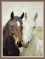 Hand Painted Picture Horse Buddies 50x70cm