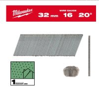 MILWAUKEE FINISH NAILS, 16 GAUGE, 20°,32mm ,2000 pc