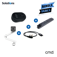 Miro Single Monitor Arm, Caplet (65W), Elite+ 4 Gang & 2.0M Starter Lead (Black)