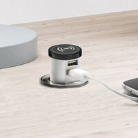 Knightsbridge Wireless Desktop Charger with Pop-Up Dual USB