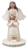 Resin Communion Statue/Guardian Angel/Girl 4 inch   (C39541)