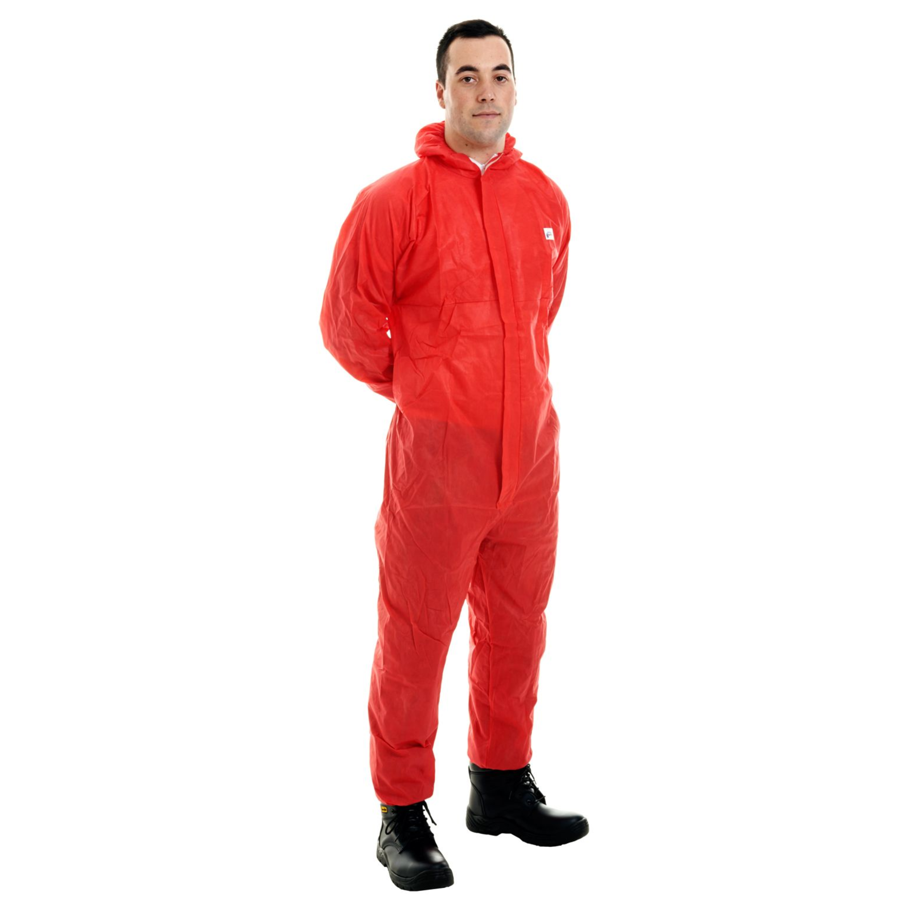 Supertouch Type 5/6 Woven Coverall with Hood, Red