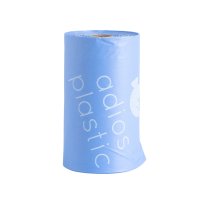 Adios Poop Bags Loose Roll Cornflower Blue Rolls Refill Pack 28x15