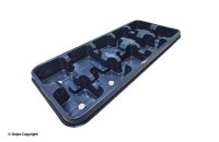 12cm SQ/RDx10 DURATRAY+HOLES GREY RPET (401-S02)_50 PACK (32 PER PALLET)