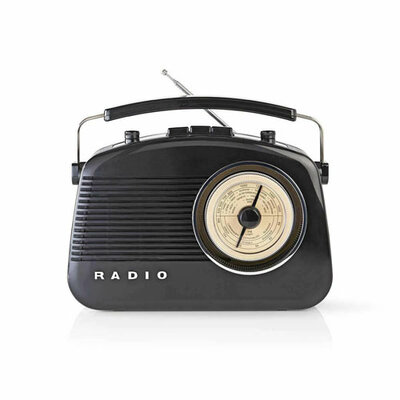 Nedis AM/FM Radio - Battery / Mains Powered - Black | 292097