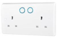 BG WIFI SMART HOME POWER SOCKET 2 GANG SWITCHED 13A WHITE
