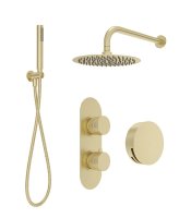 ALITA KNURLED BATH SET 3 BRUSHED GOLD