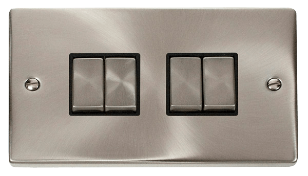 Click Deco 4G 2W Switch Satin Chrome Black Insert VPSC414BK