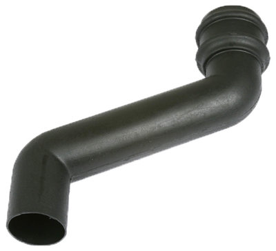68mm Round Offset Downpipe Bend 230mm Cast Iron Effect