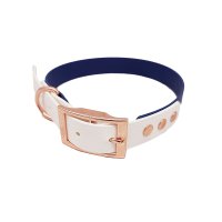 Trinkety Paws City Collection Biothane Dog Collar Navy/White Medium 30-40cm 20mm