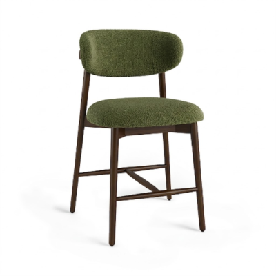 Manor Boucle Bar Stool - Moss Green