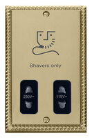 Click Deco Raised Plate Georigan Cast Brass Shaver Socket