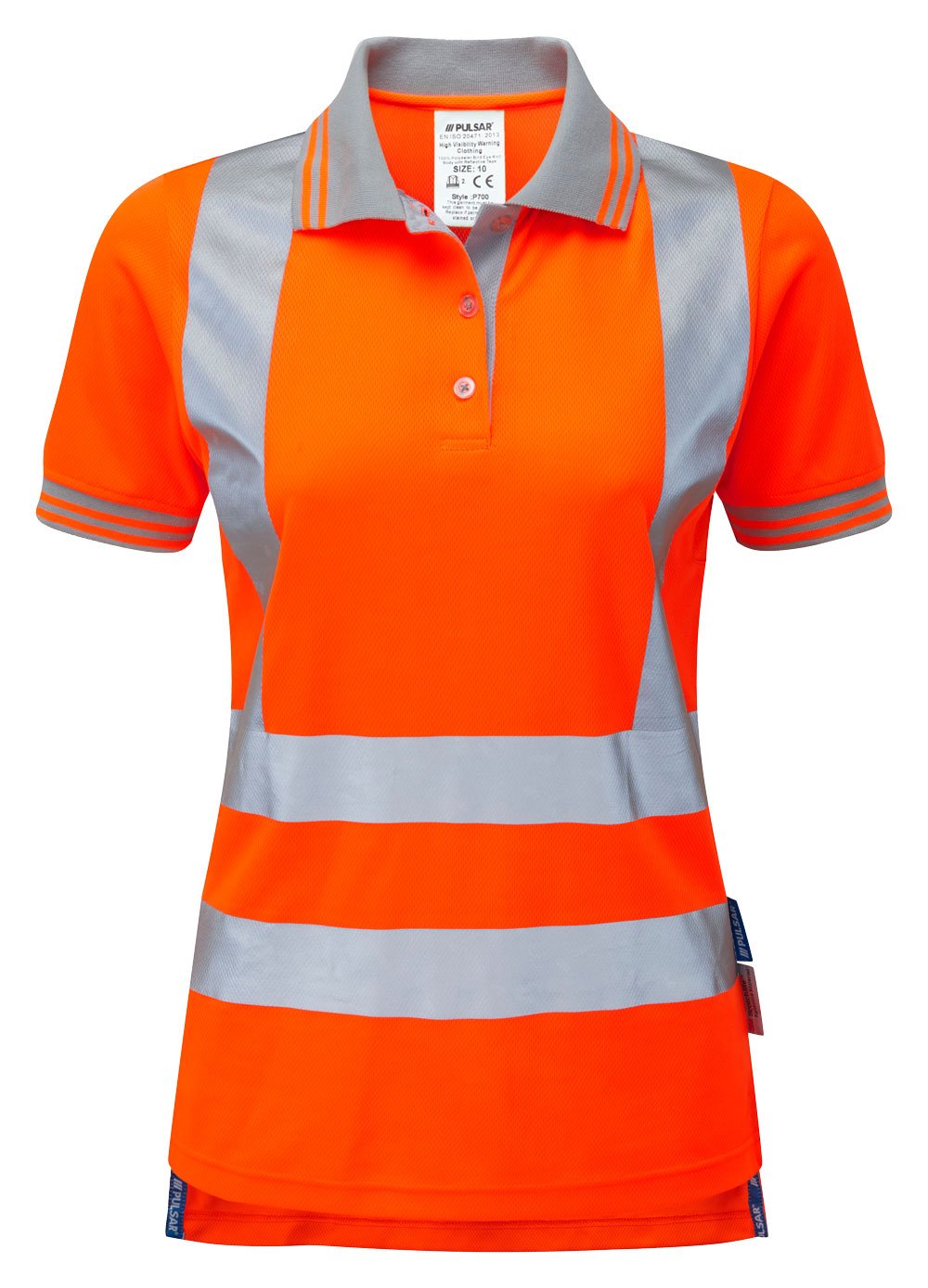 PULSAR&reg; Protect Women's Short Sleeve Polo Shirt Orange - Recycled Content