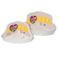 Rosewood Hi-Back Corner Litter Tray Large