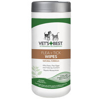 Vet's Best Natural Flea & Tick Wipes for Dogs & Cats 50-Wipe Tub x 1
