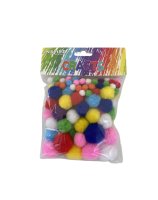 Pom Poms - Assorted Colour 10,20,30mm - 100 piece