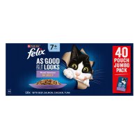 Felix Cat Pouch As Good As It Looks Senior Mixed Selection In Jelly 40x85g