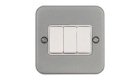 METALCLAD 10AX 3G 2W Plate Switch with Knockouts