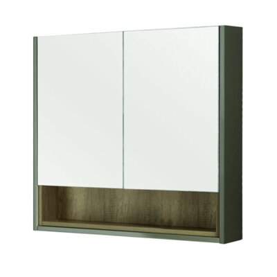 Lucca 80cm Mirror Cabinet - Gloss Taupe