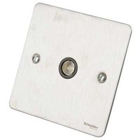 Flat Plate Stainless Steel 1G COAXIAL Socket BLACK|LV0701.0114