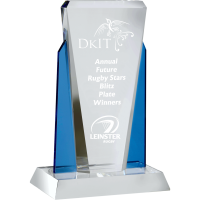 27cm Blue/Clear Glass Award