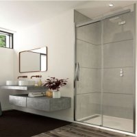 ORO SLIDER DOOR 160CM RIGHT HAND BRIGHT SILVER WITH CLEAR GLASS COMPLETE
