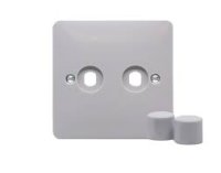 Hager Sollysta 2G Dimmer Plate & Knobs White WMDRP2KIT